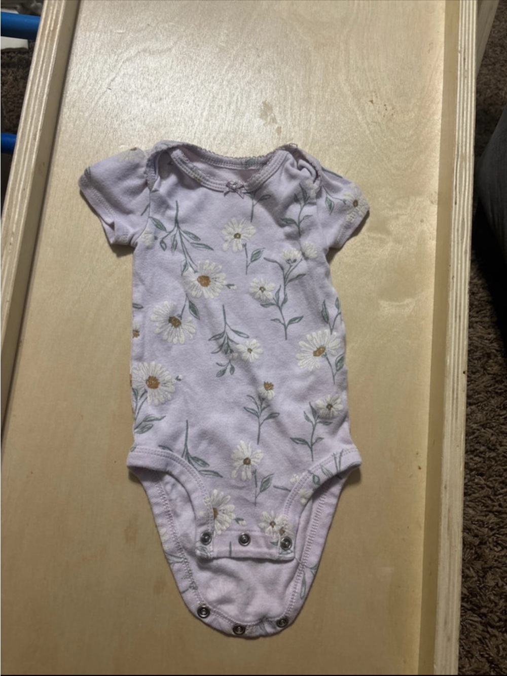 Carter's Lilac Floral Short-Sleeve Baby Bodysuit